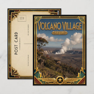 Volcano Village Hawaii Vintage Art Deco Golden Age Postcard