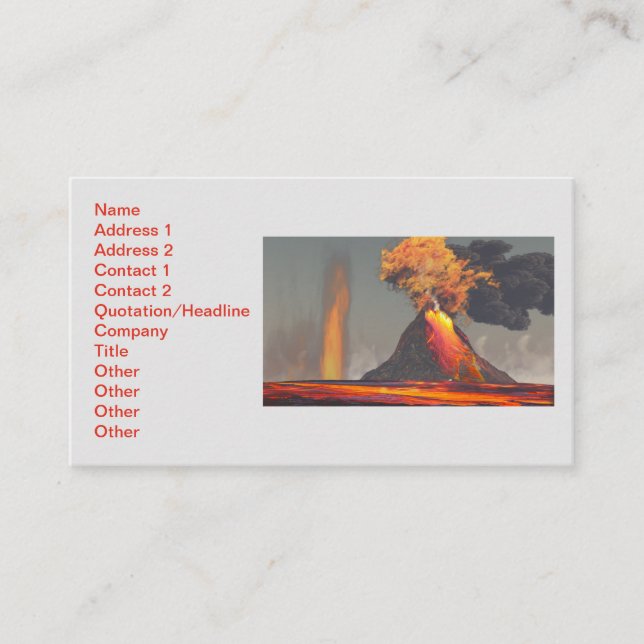 Volcano with Lava and Fire Business Card (Front)