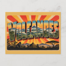 Volcanoes Gorilla Trekking Vintage Travel Art
