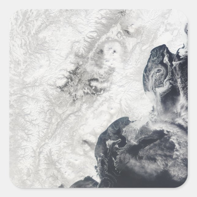 Volcanoes in central Kamchatka Peninsula Square Sticker (Front)
