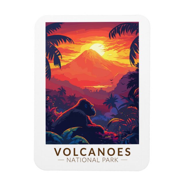 Volcanoes National Park Mountain Gorilla Travel Magnet (Vertical)
