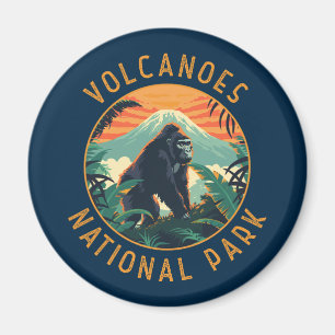 Volcanoes National Park Rwanda Retro Distressed Magnet