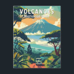 Volcanoes National Park Rwanda Travel Art Vintage Postcard<br><div class="desc">Volcanoes vector artwork design. Volcanoes national park is a stop centre for all Rwanda gorilla safaris sheltering the highest number of mountain gorillas in the Virunga Conservation area.</div>