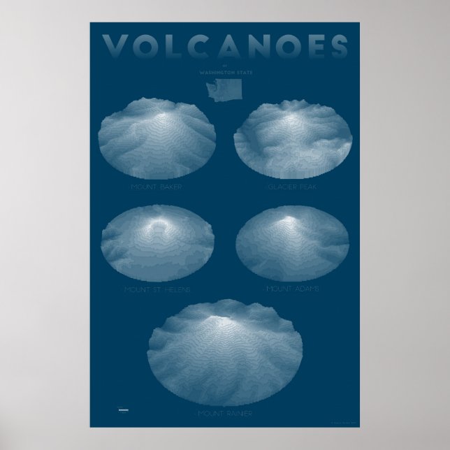 Volcanoes of Washington Poster (Front)