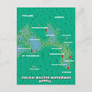 Volga-Baltic Waterway Russia Postcard