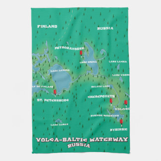 Volga-Baltic Waterway Russia Tea Towel