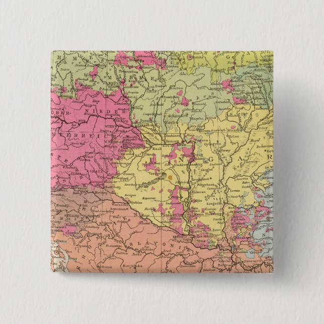 Volkerkarte v Oesterreich Ungarn, Austria Hungary 15 Cm Square Badge (Front)