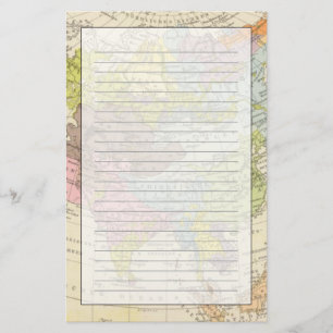 Volkerkarte von Asien - Map of Asia Stationery