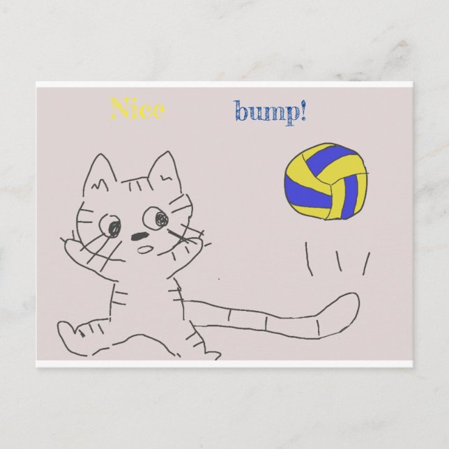 vollayball cat card (Front)