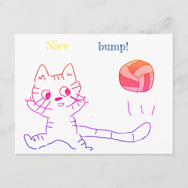 vollayball cat card3 postcard (Front)