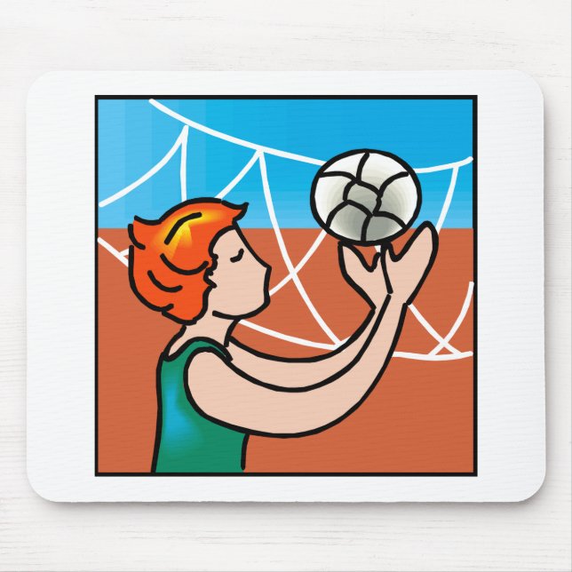 Volley Ball girl Mouse Mat (Front)