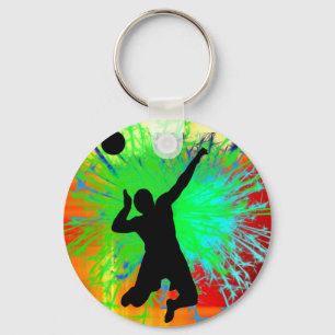 Volley Ball Service Fireworks Key Ring