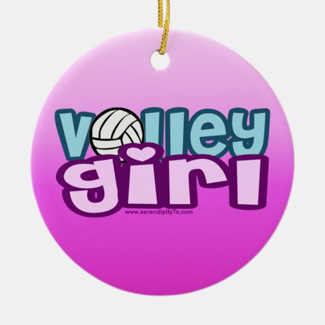 Volley Girl Ceramic Tree Decoration (Front)