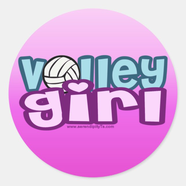 Volley Girl Classic Round Sticker (Front)