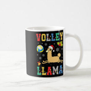 Volley Llama Lover Volleyball Lover Santa Hat Xmas Coffee Mug