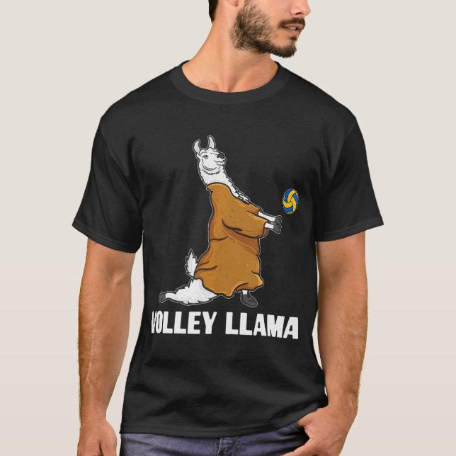 Volley Llama Team Cute Alpaca Beach Team T-Shirt (Front)