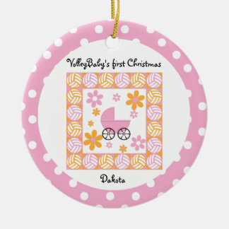 VolleyBaby First Christmas Pink Ornament