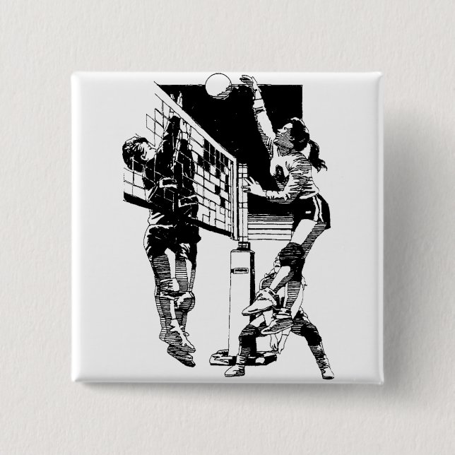 Volleyball 15 Cm Square Badge (Front)