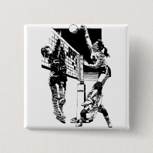 Volleyball 15 Cm Square Badge