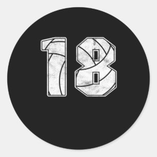 Volleyball 18 th Birthday Celebration Sports Gift Classic Round Sticker