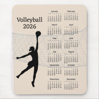 Volleyball 2026 Calendar Mouse Mat