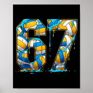 Volleyball 67 Six Seven Sport Funny Gen Alpha Z Me Poster