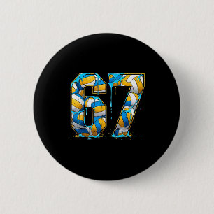 Volleyball 67 Six Seven Srt Funny Gen Alpha Z Meme 6 Cm Round Badge