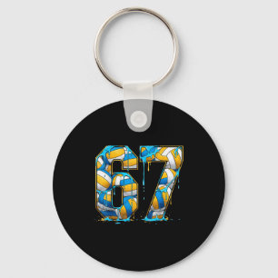 Volleyball 67 Six Seven Srt Funny Gen Alpha Z Meme Key Ring