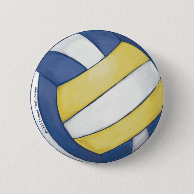 Volleyball 6 Cm Round Badge (Front)