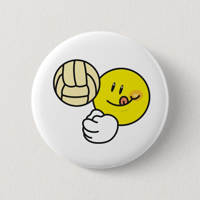 Volleyball 6 Cm Round Badge (Front)
