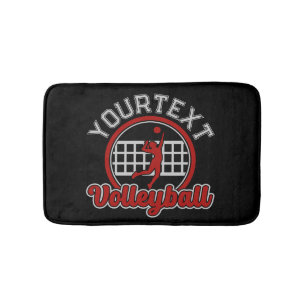 Volleyball ADD NAME Spike Ball Attack Team Player Bath Mat