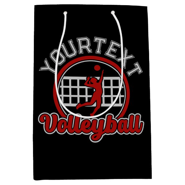  Volleyball ADD NAME Spike Ball Attack Team Sports Medium Gift Bag (Front)