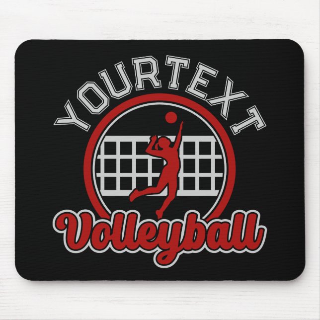  Volleyball ADD NAME Spike Ball Attack Team Sports Mouse Mat (Front)