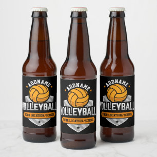 Volleyball ADD TEXT School Varsity Team Player Beer Bottle Label