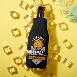 Volleyball ADD TEXT School Varsity Team Player Bottle Cooler