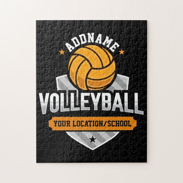 Volleyball ADD TEXT School Varsity Team Player Jigsaw Puzzle (Vertical)