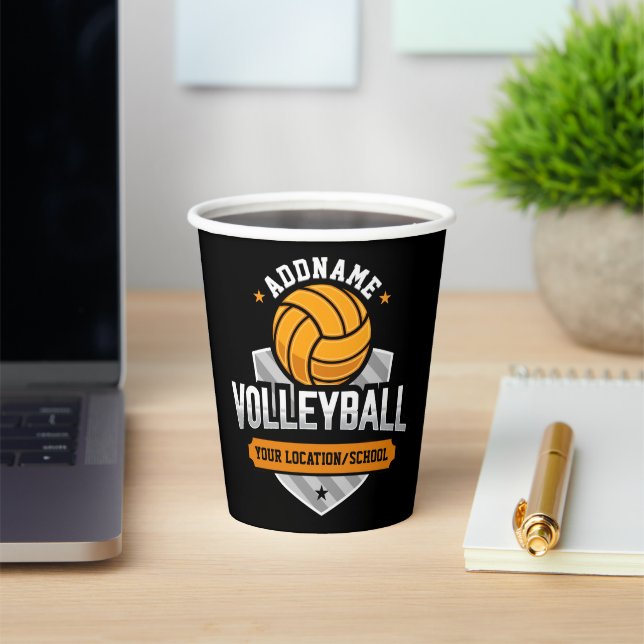 Volleyball ADD TEXT School Varsity Team Player Paper Cups (Insitu)