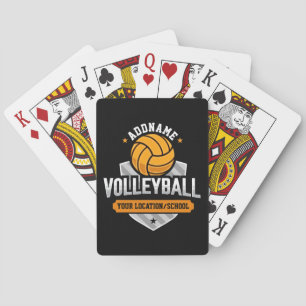 Volleyball ADD TEXT School Varsity Team Player Playing Cards