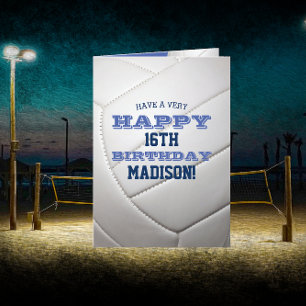 Volleyball Add Your Name and Year Birthday Card
