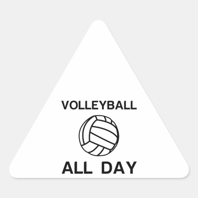 Volleyball all day triangle sticker (Front)