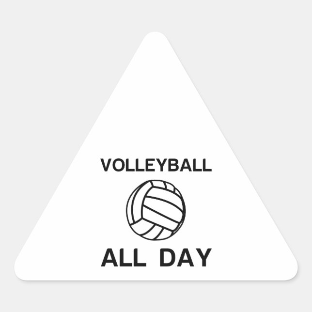 Volleyball all day triangle sticker (Front)