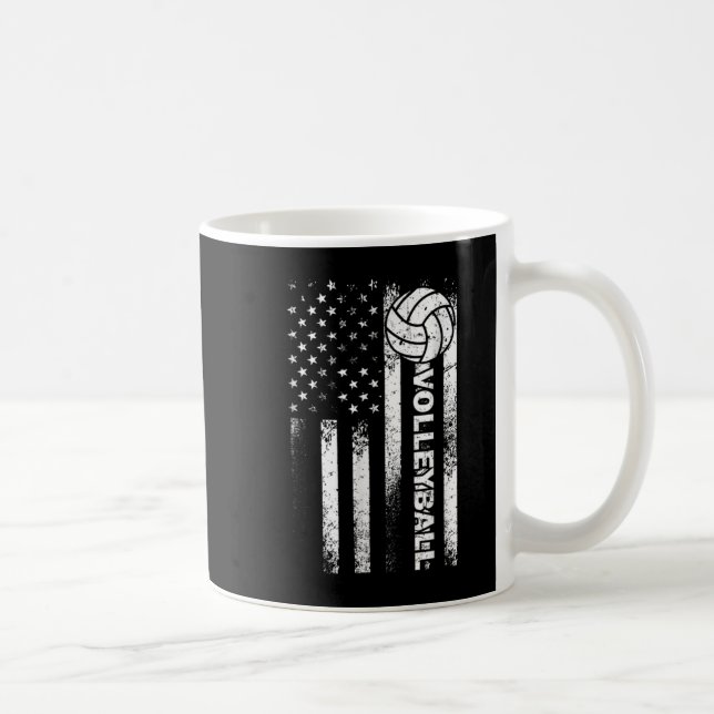 Volleyball American Flag  Fun USA Patriotic Athlet Coffee Mug (Right)