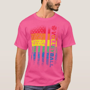 Volleyball American Flag Volleyballer Beach Volley T-Shirt