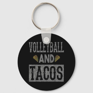 Volleyball and Tacos Fun Taco Distressed Key Ring