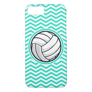 Volleyball; Aqua Green Chevron iPhone 8/7 Case