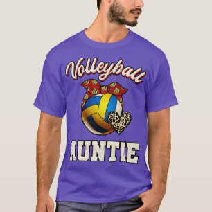 Volleyball Auntie Leopard Volleyball Player Mother T-Shirt