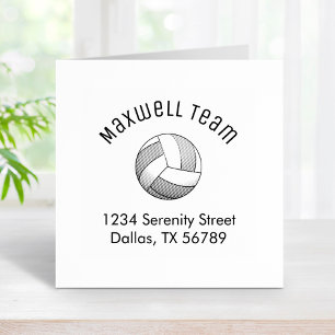 Volleyball Ball Arch Family Address Rubber Stamp