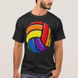 Volleyball Ball Gay Pride LGBT Rainbow Flag LGBTQ T-Shirt