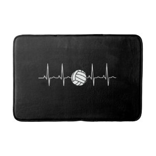 Volleyball Ball Heartbeat Bath Mat