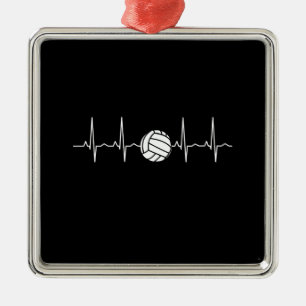 Volleyball Ball Heartbeat Metal Tree Decoration